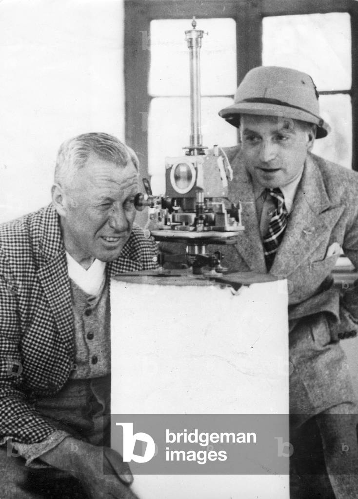 Wilhelm Filchner on an expedition in Kashmir, 1938 (b/w photo)