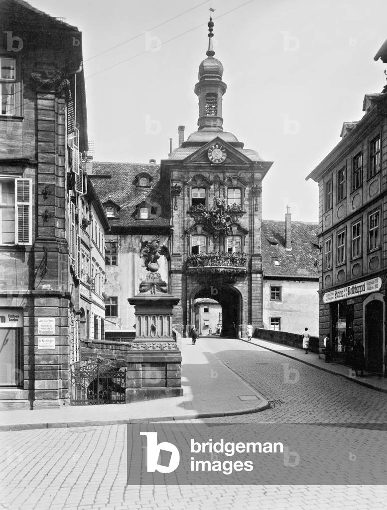 Old city hall in Bamberg (b/w photo)
