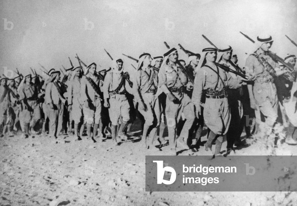 Rebels during the Arab uprising, 1938 (b/w photo)