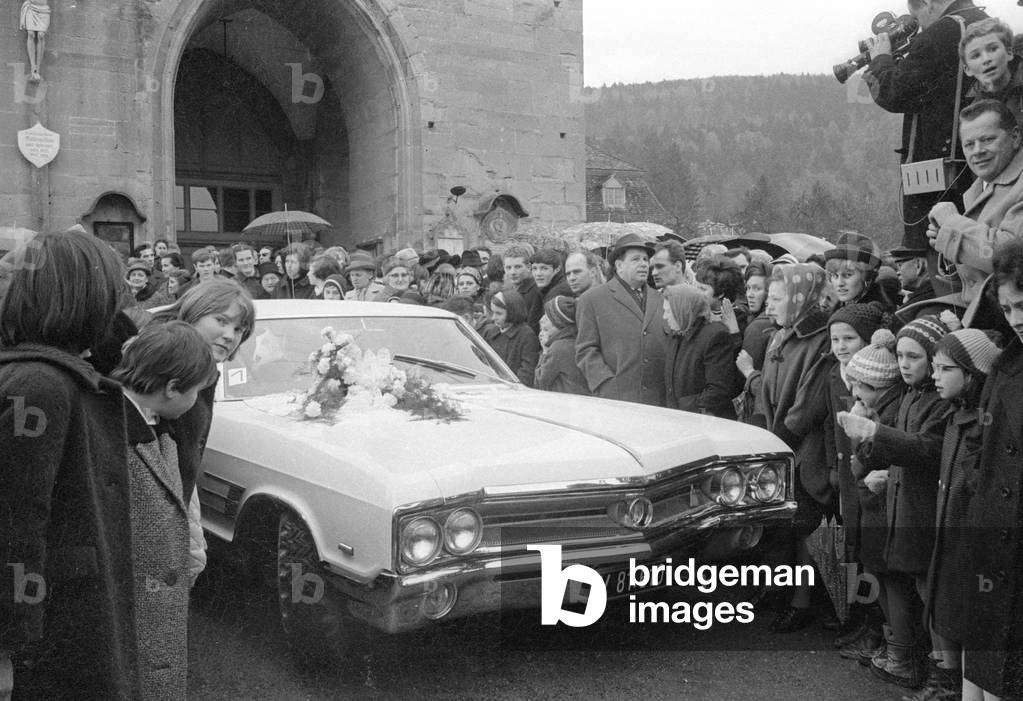Wedding of Edith Zimmermann-Rhomberg in Bregenz 1966 (b/w photo)