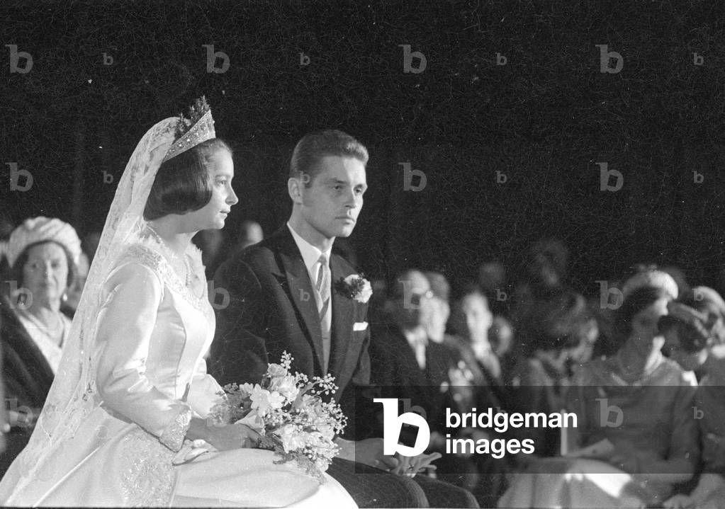 The wedding of Duke of Oldenburg in the Kaiser Wilhelm Memorial Church, 1965 (b/w photo)