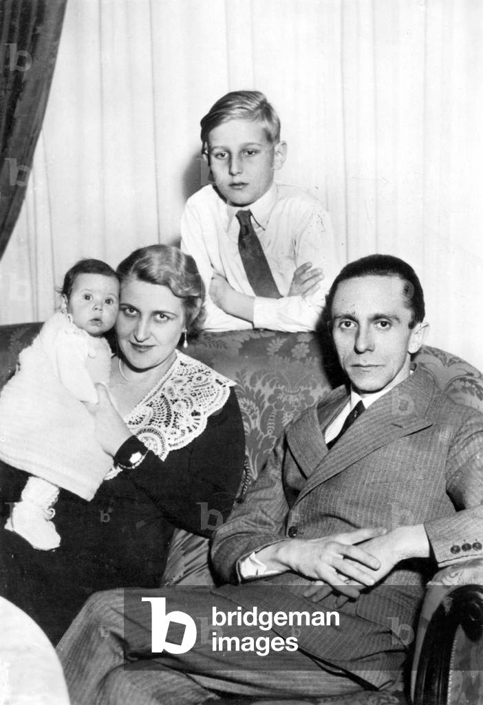 Dr. Josef Goebbels with family, 1932 (b/w photo)