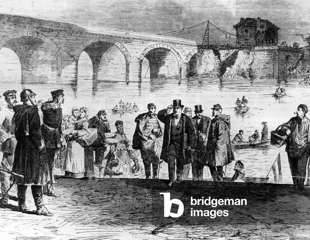 Capitulation of Paris, 1871 (engraving) (b/w photo)