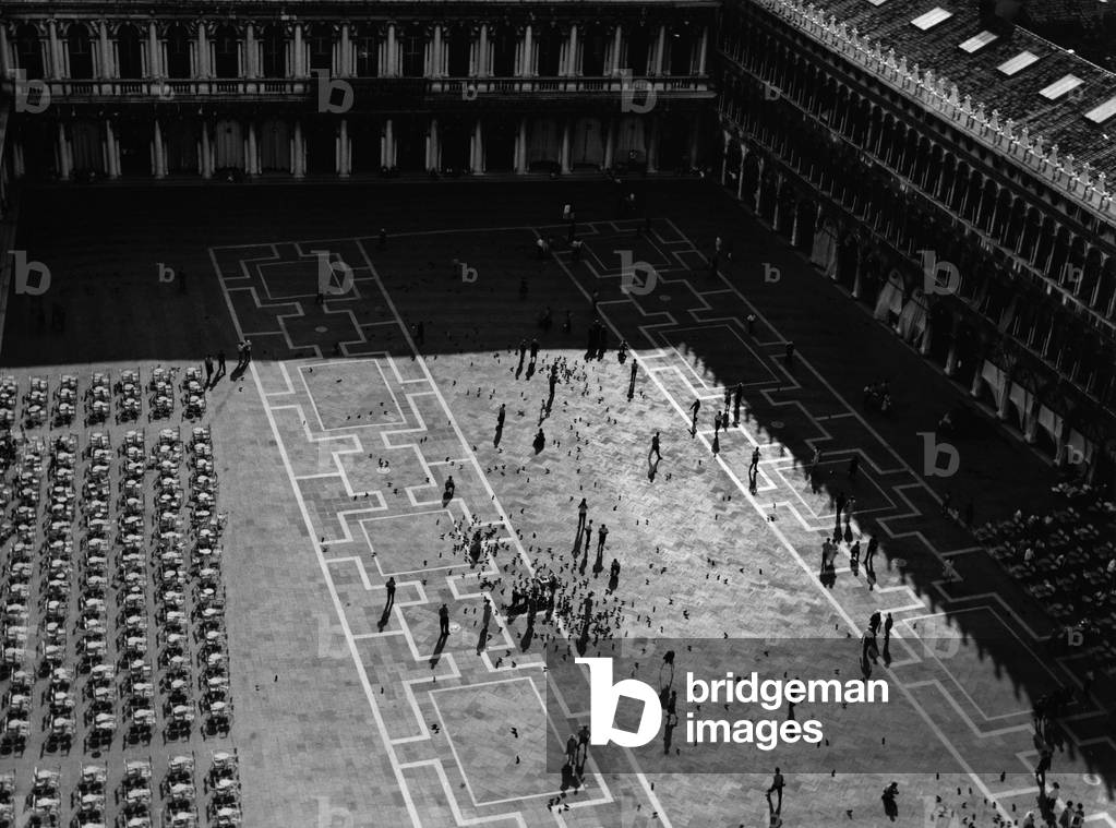 St Mark's Square in Venice, 1961 (b/w photo)