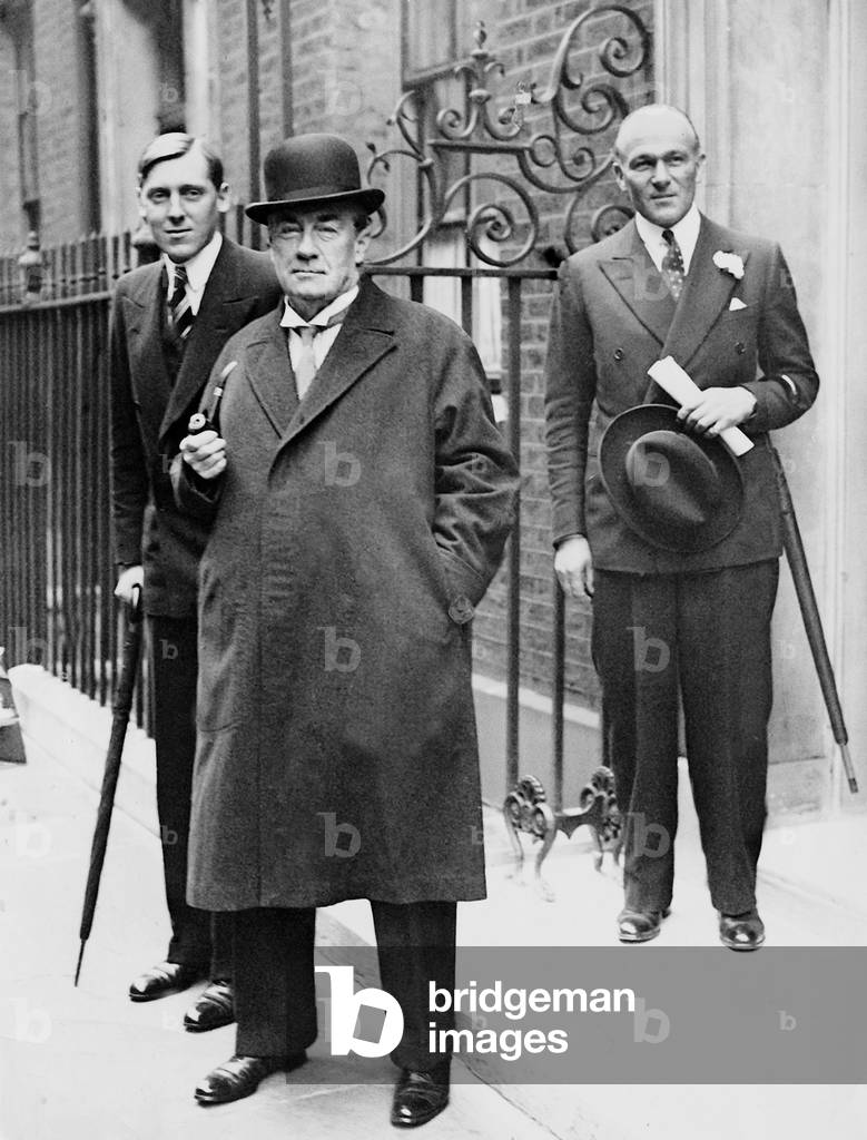 Stanley Baldwin in the Downing Street, 1935 (b/w photo)