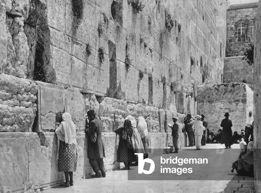 Jews at the Wailing Wall, 1933 (b/w photo)