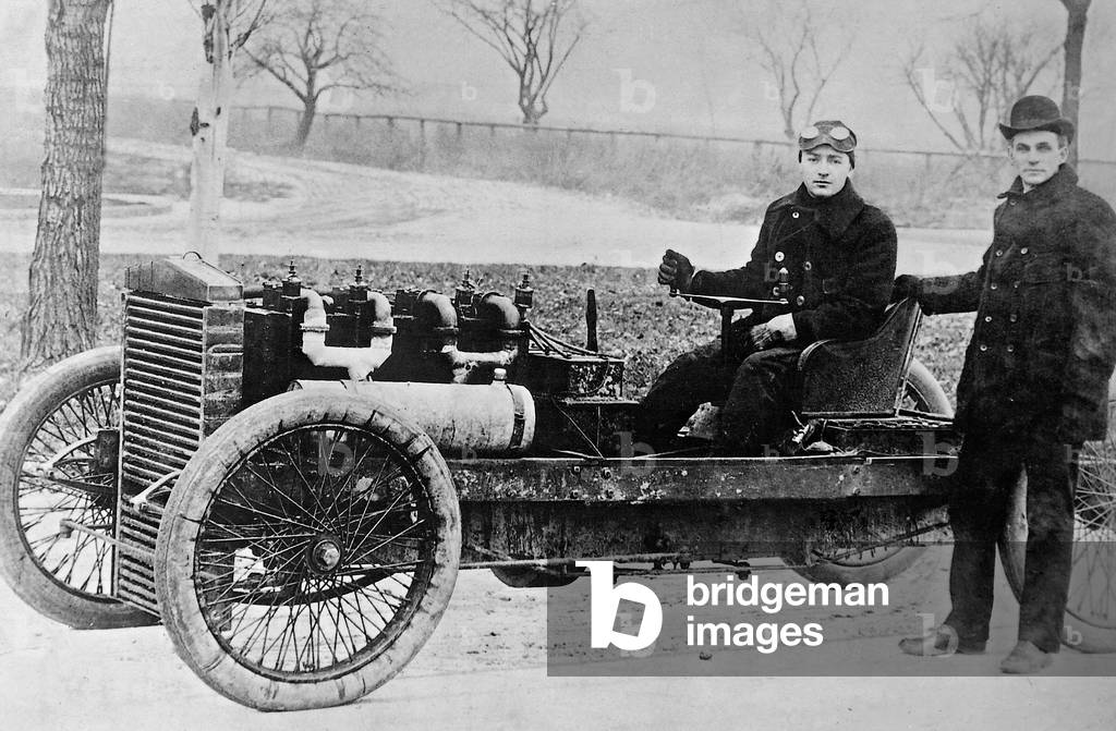 Barney Oldfield and Henry Ford, 1903 (b/w photo)