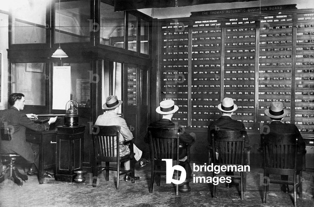 Stock Exchange in New York, 1928 (b/w photo)