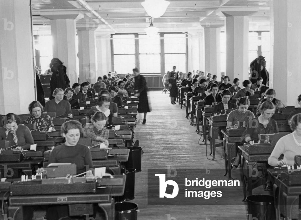 Employees of the National Security in the United States, 1936 (b/w photo)
