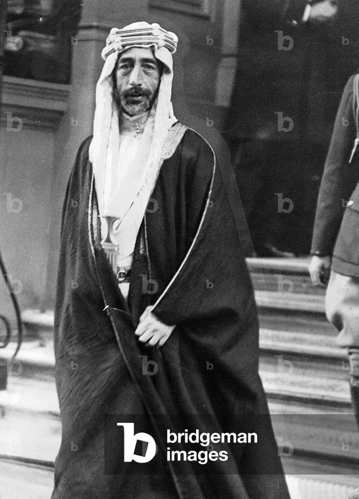 King Faisal I in London, 1930 (b/w photo)