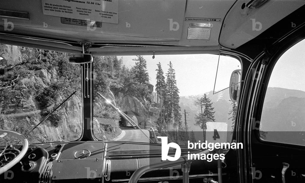 Bus to Kehlsteinhaus (Eagle's Nest), 1960 (b/w photo)