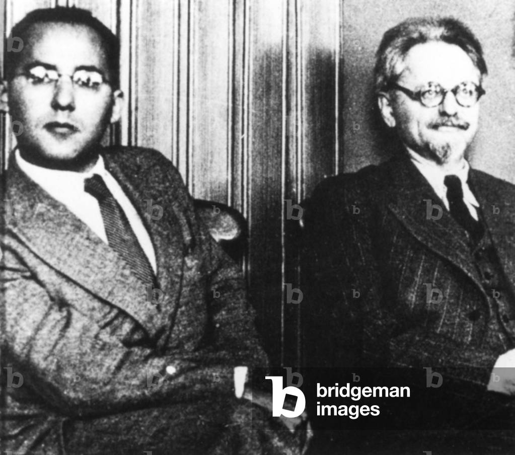 Leon Trotsky with his secretary Erwin Wolf, 1936 (b/w photo)