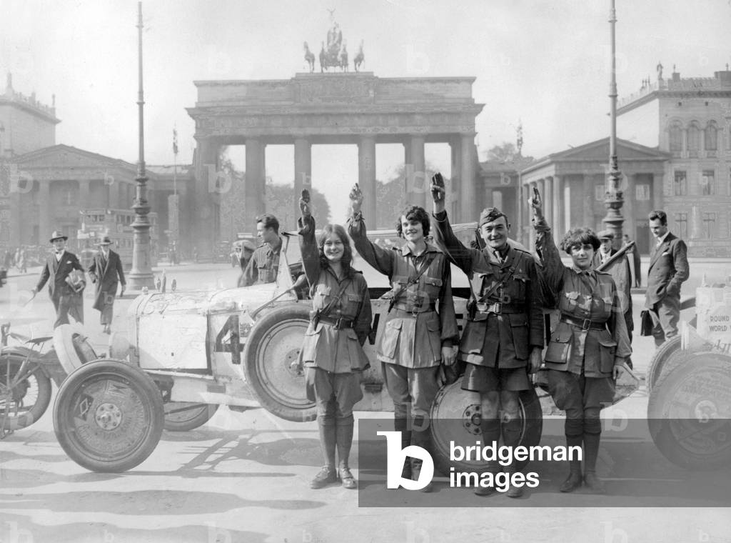 The first woman on a world tour, 1933 (b/w photo)