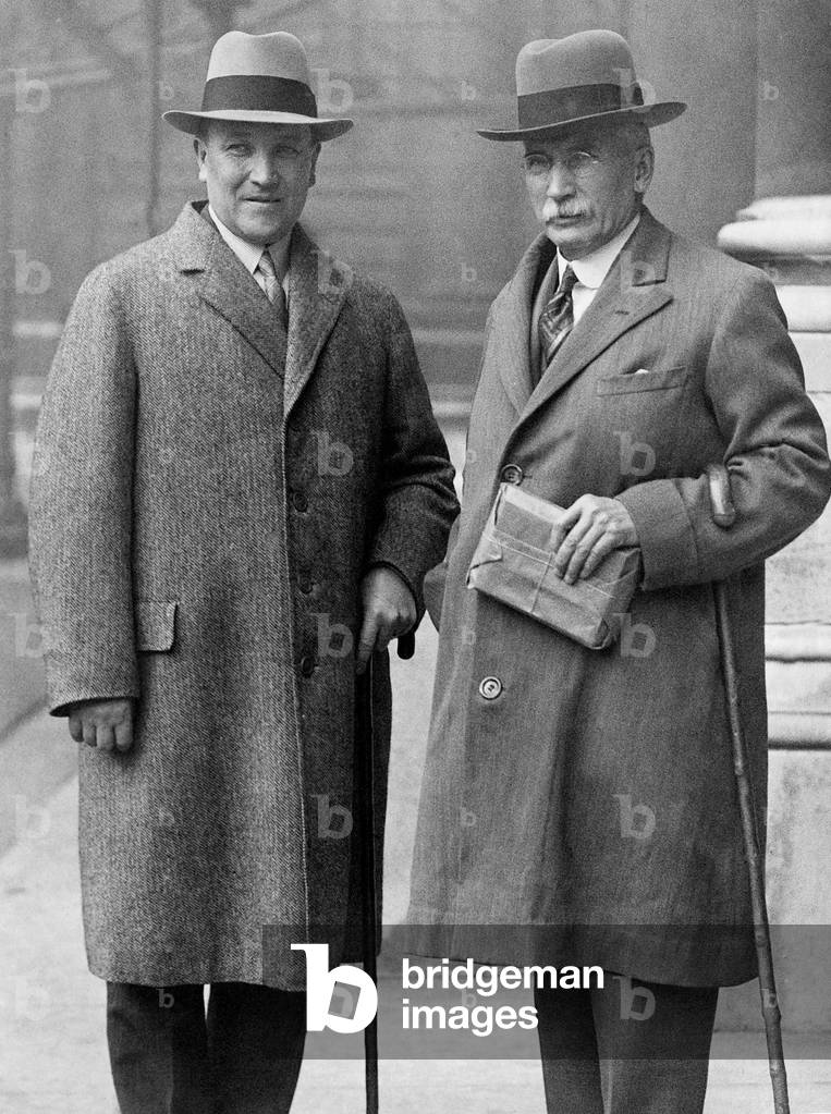 N. C. Havenga and James Barry Munnick Hertzog in London, 1930 (b/w photo)