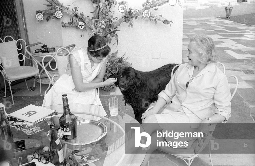 Carl Underberg on the Schwaerzenberg estate on Tegernsee lake, 1966 (b/w photo)