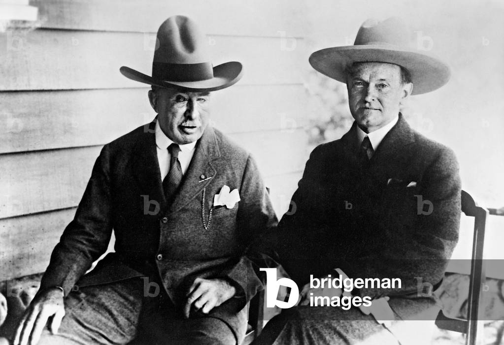 General Wood and Calvin Coolidge (b/w photo)