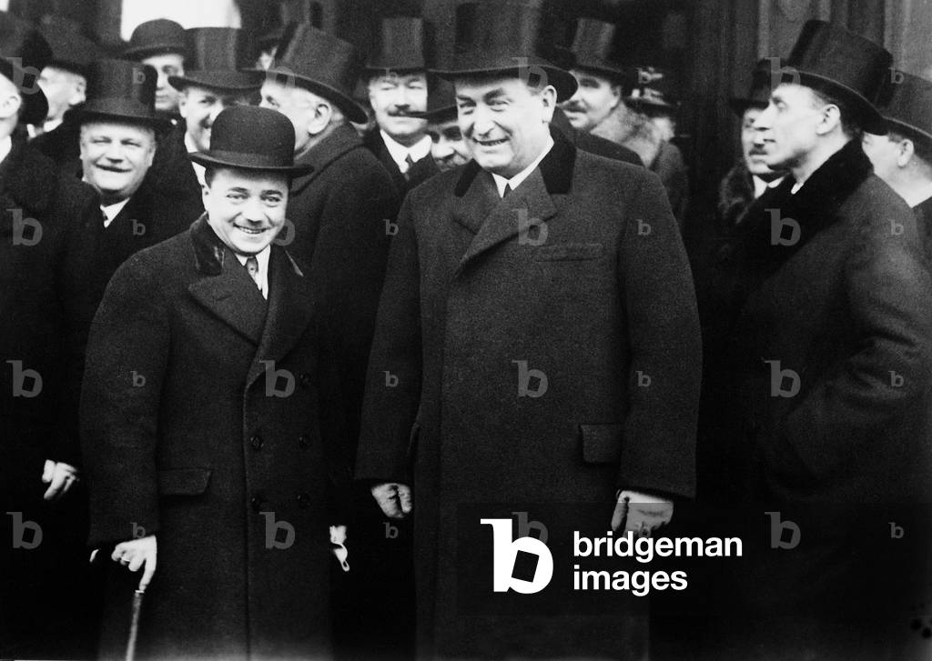 Engelbert Dollfuss and Gyula Gombos, 1933 (b/w photo)