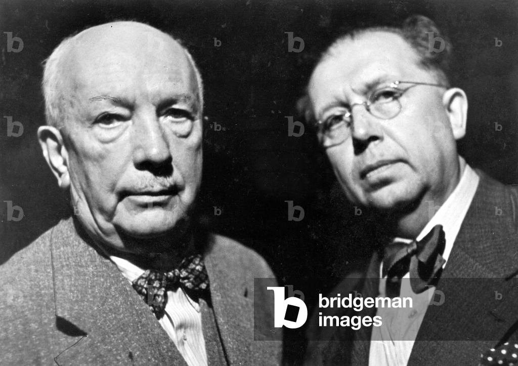 Richard Strauss and Joseph Gregor, 1938 (b/w photo)