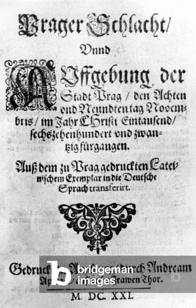 Leaflet on the Battle of White Mountain, 1620