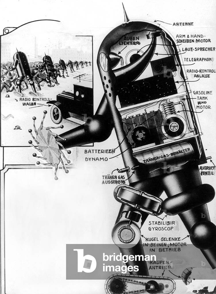 Robot as policeman, 1924 (b/w photo)