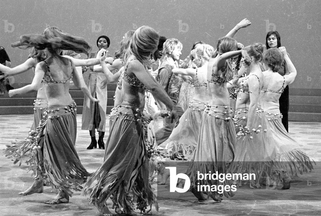 Band in the TV show 3x9, 1971 (b/w photo)