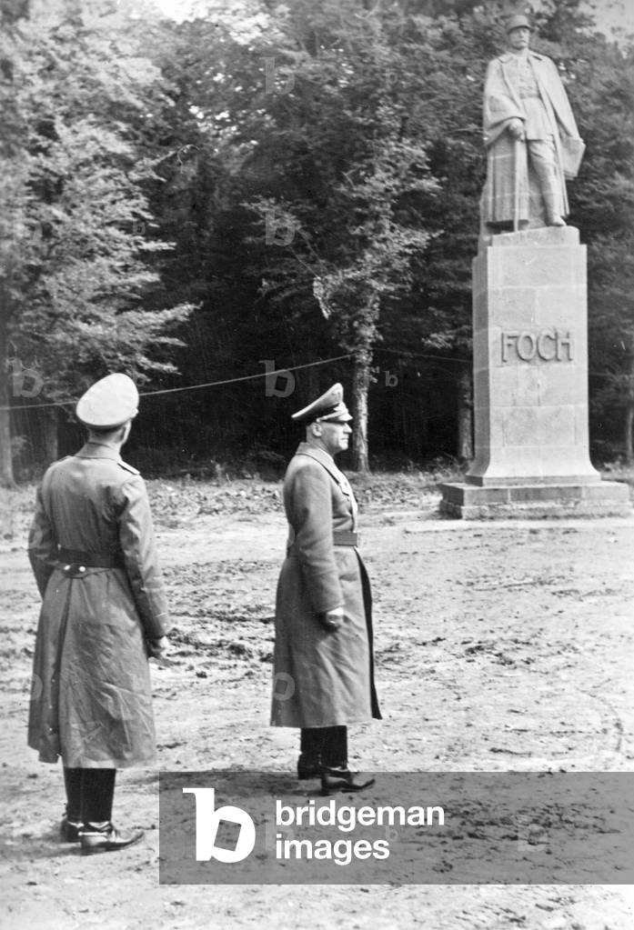 Wilhelm Frick visits Compiegne, 1940 (b/w photo)