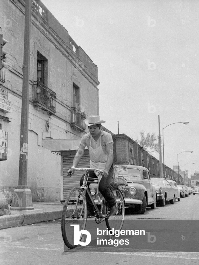 Residential and commercial buildings in Mexico City, 1970 (b/w photo)