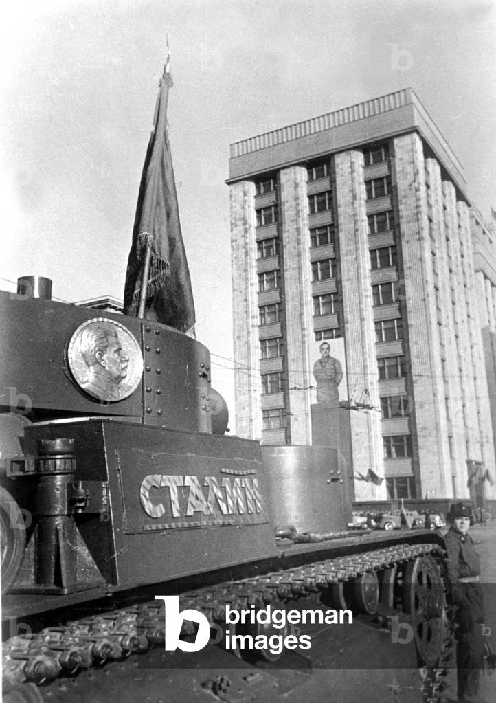 Red Army tanks in Moscow, 1940 (b/w photo)