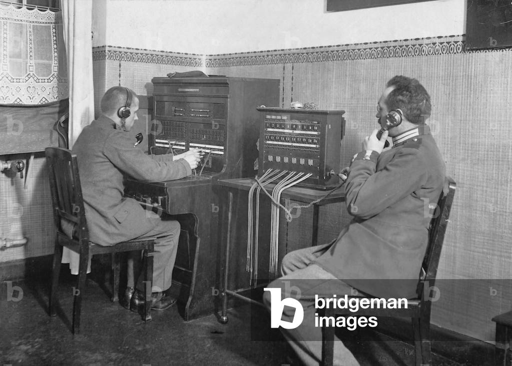Blinds at the telephone exchange, 1918 (b/w photo)