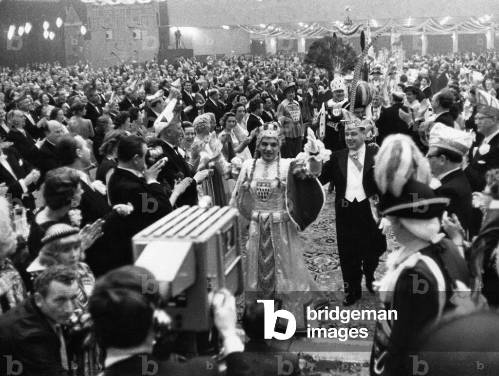 Cologne Carnival, 1987 (b/w photo)