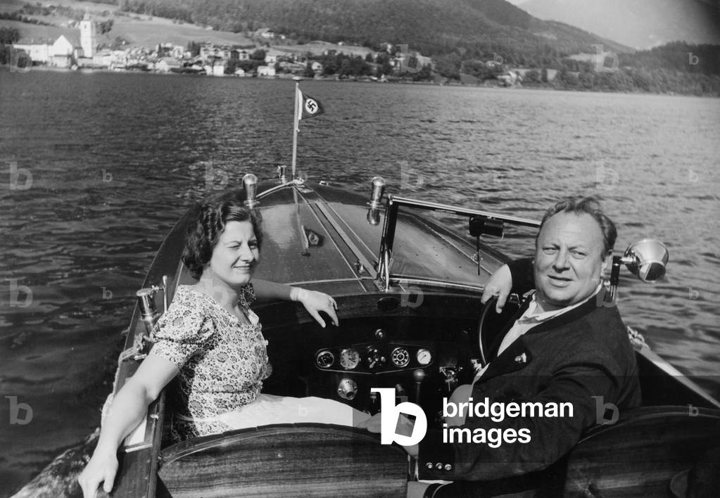 Emil Jannings with his daughter Ruth-Maria, 1937 (b/w photo)