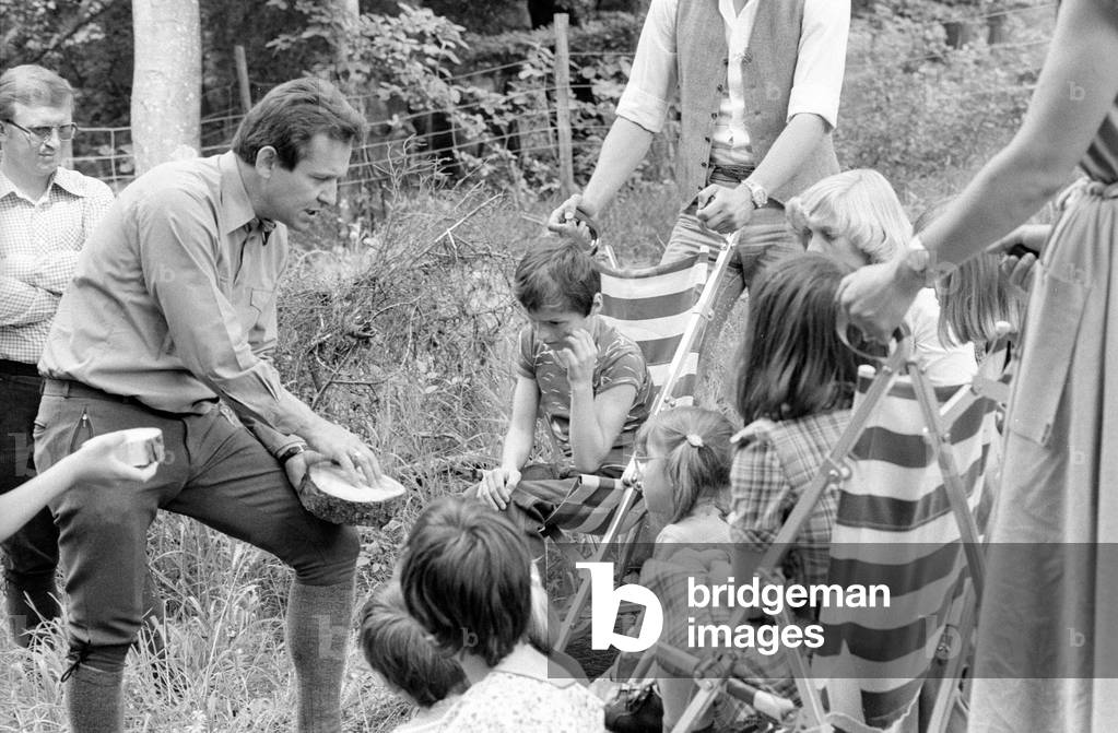 Forest Day for disabled children, 1978 (b/w photo)