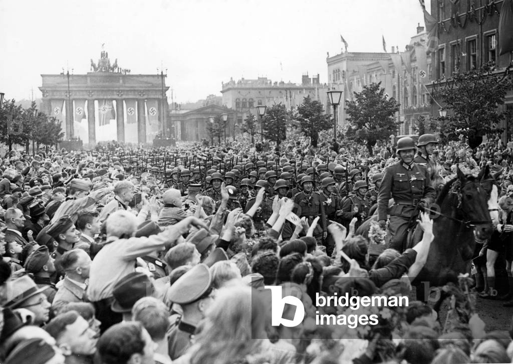Victory parade after the end of the campaign in France, 1940 (b/w photo)