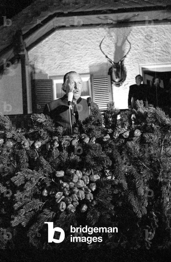 Carl Adolf Vogel at Schloss Fuschl, 1971 (b/w photo)