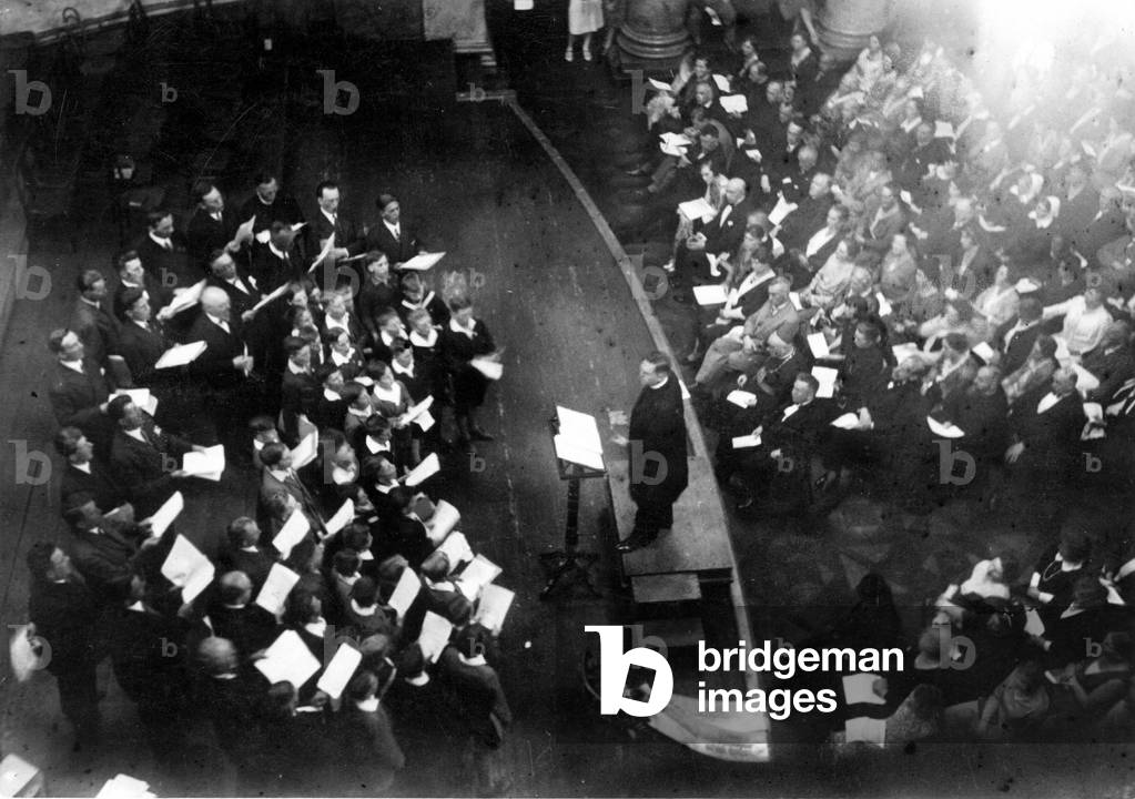Concert of the Regensburg Cathedral Choir at the Odeon in Munich, 1934 (b/w photo)