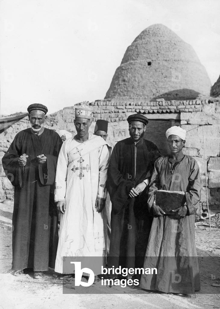Coptic priest in Egypt, 1937 (b/w photo)
