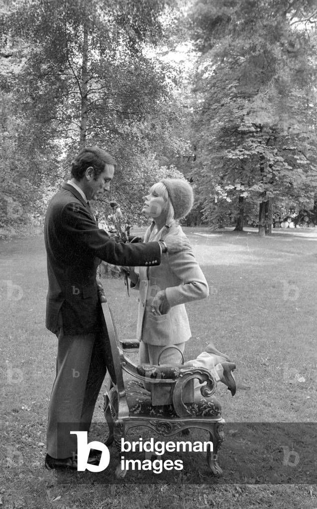 Elke Sommer with John Hyams in Berlin, 1966 (b/w photo)