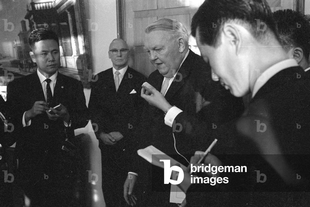 Ludwig Erhard in Bonn, 1964 (b/w photo)