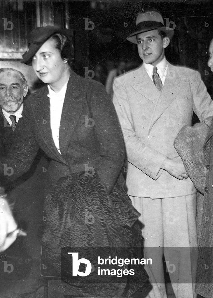 Don Juan of Spain with his wife Maria (b/w photo)