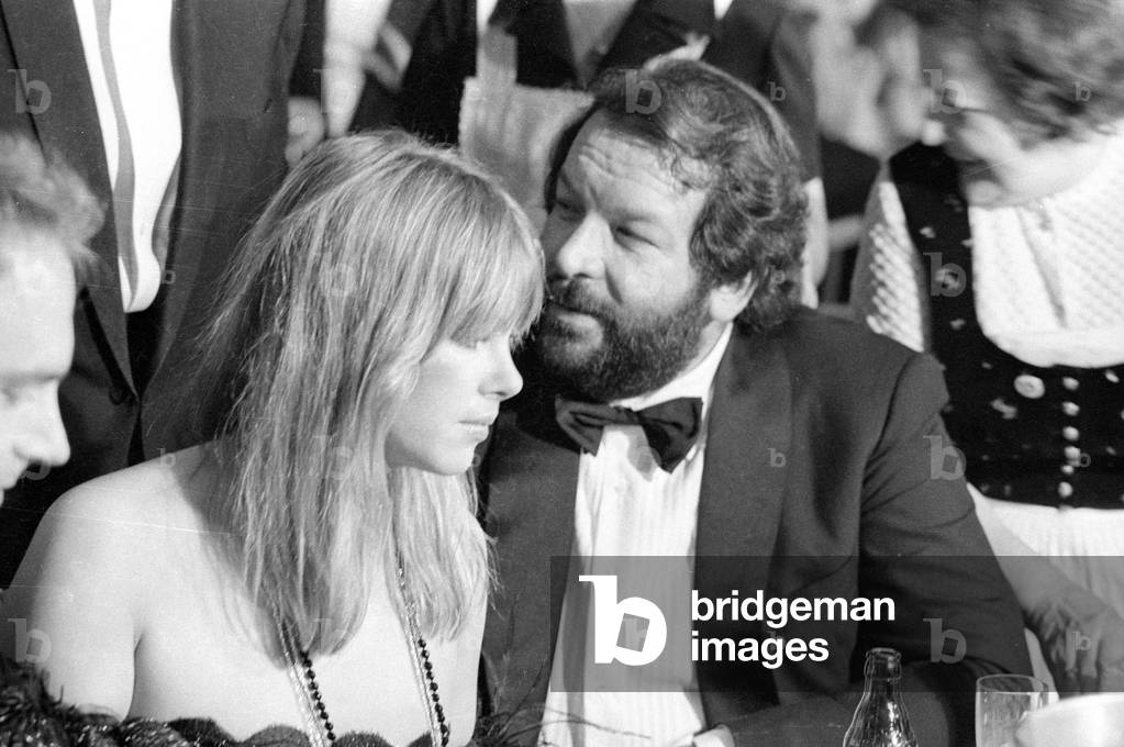 Bud Spencer at the German Film Ball in Munich, 1974 (b/w photo)