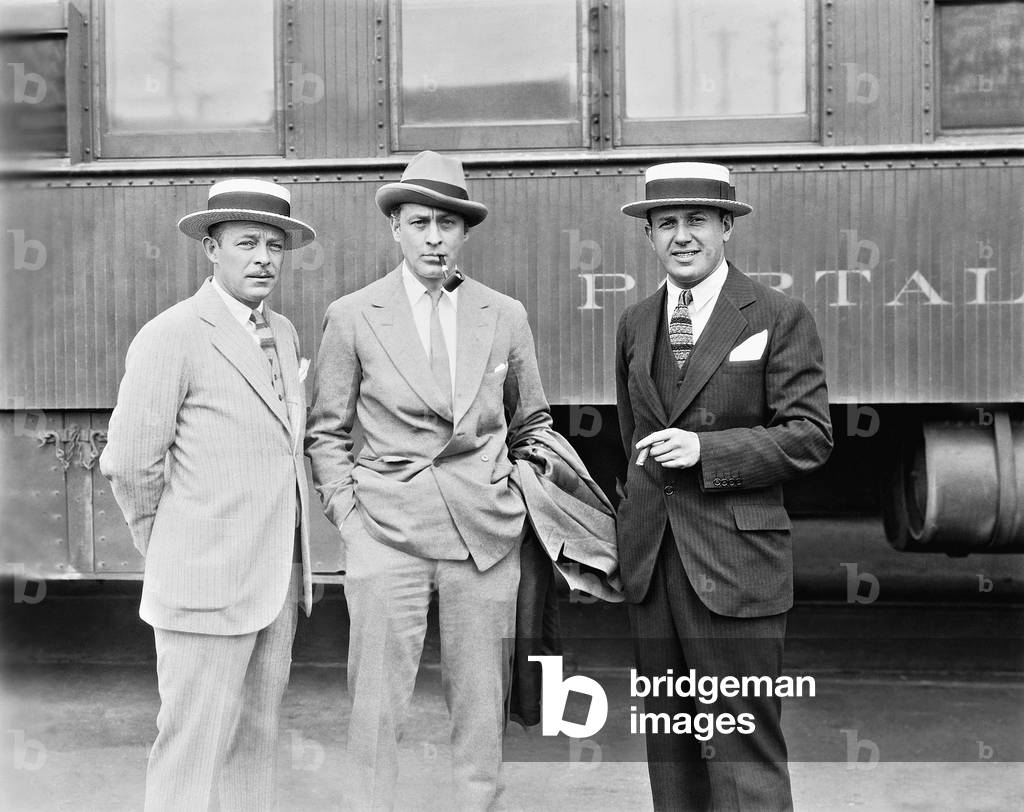 Harry Beaumont, John Barrymore and Jack Warner (b/w photo)