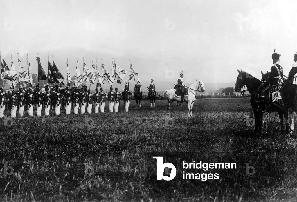 Parade of the X Army Corps, 1907 (b/w photo)