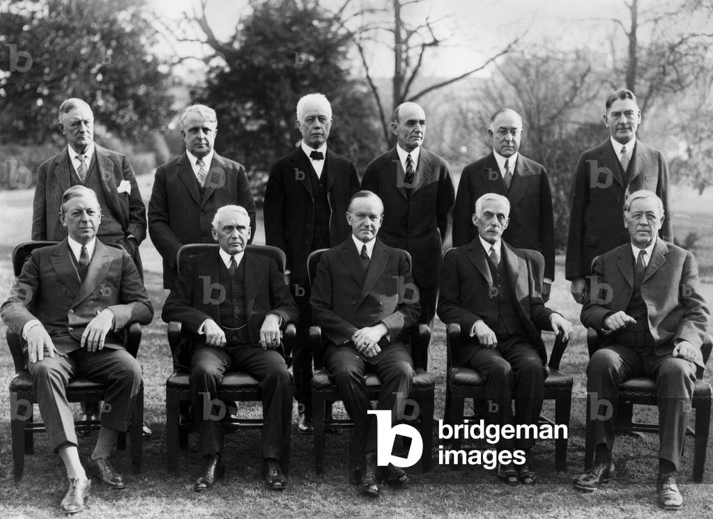 President Calvin Coolidge and his cabinet, 1929 (b/w photo)