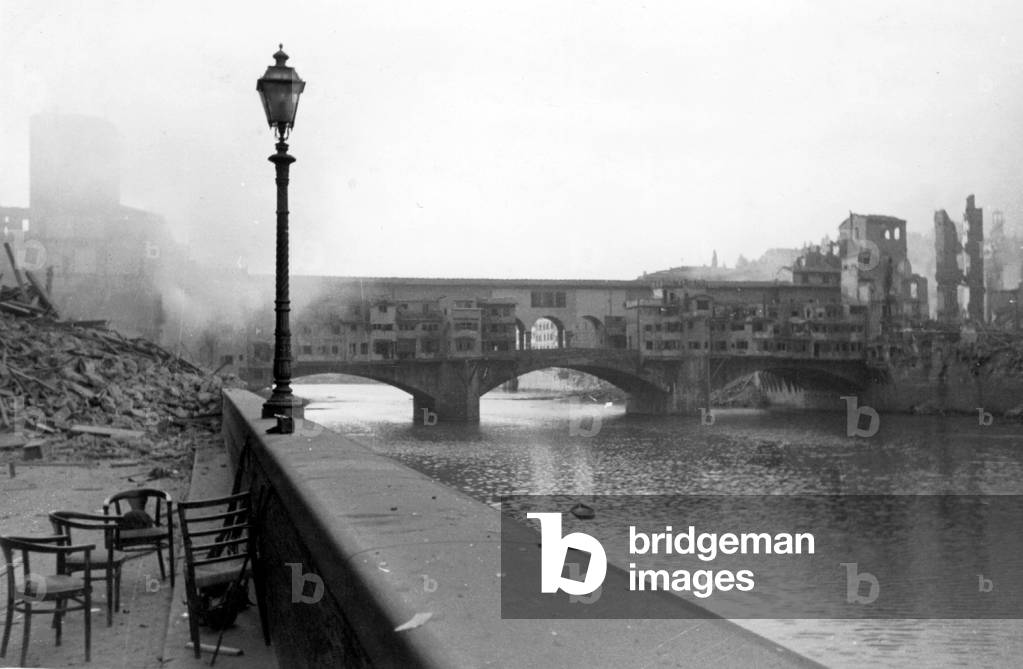 Ponte Vecchio in Florence, 1944 (b/w photo)