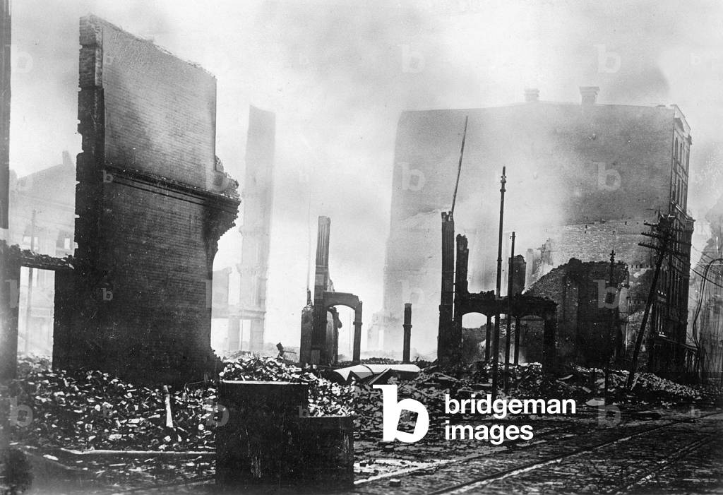 San Francisco after the earthquake, 1906 (b/w photo)
