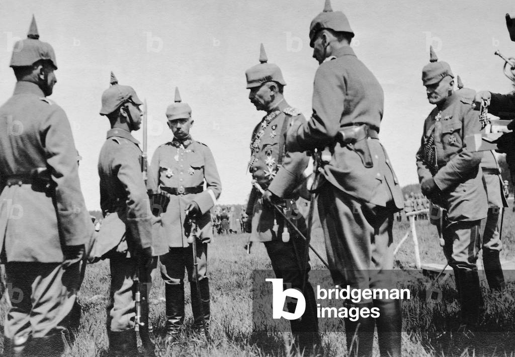 Kaiser Wilhelm II on the Eastern front, 1916 (b/w photo)