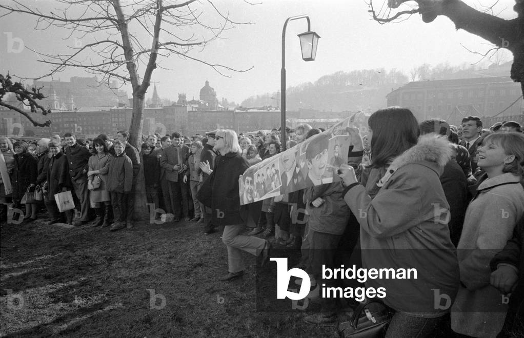 Beatlemania in Salzburg, 1965 (b/w photo)