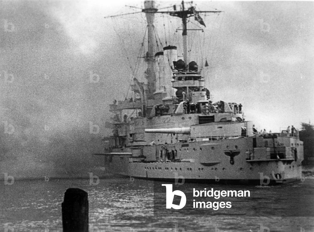 Bombardment of the Westerplatte, 1939 (b/w photo)