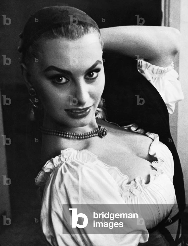 Sophia Loren, 1956 (b/w photo)