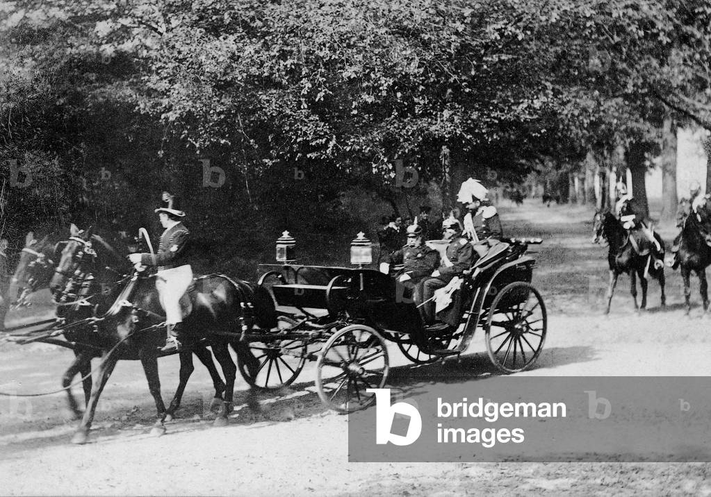 Emperor Wilhelm I and Helmuth von Moltke, 1887 (b/w photo)